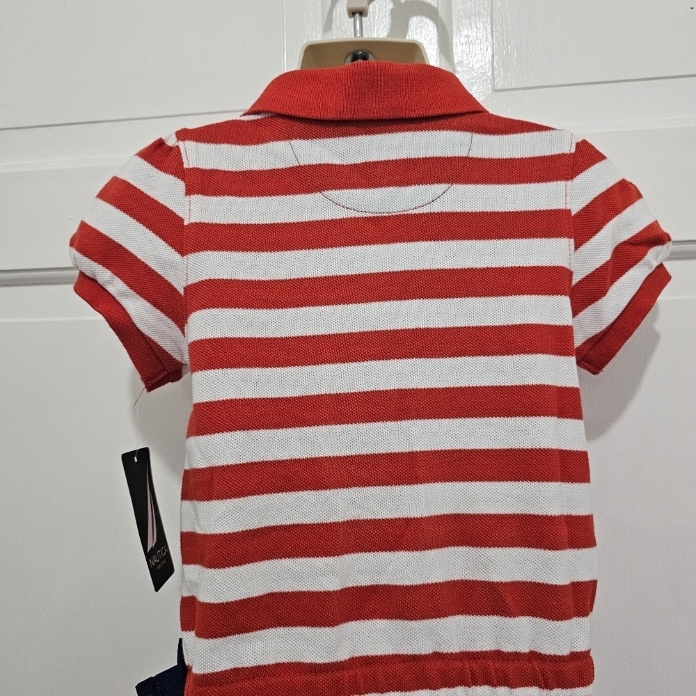 Nautica Girls Red & White Stripe Polo Dress Size 3T NWT - Picture 8 of 14